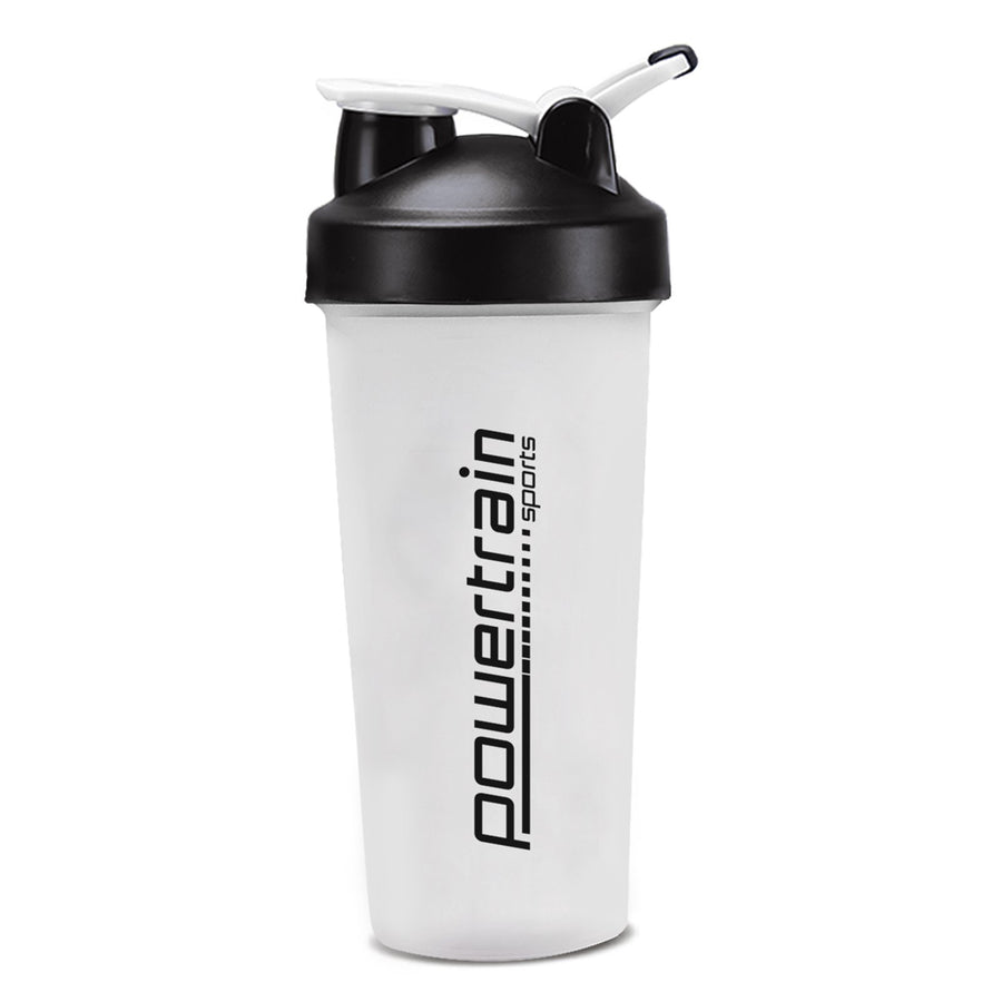 Powertrain 700ml Protein Shaker Bottle Water Sports Drink - White