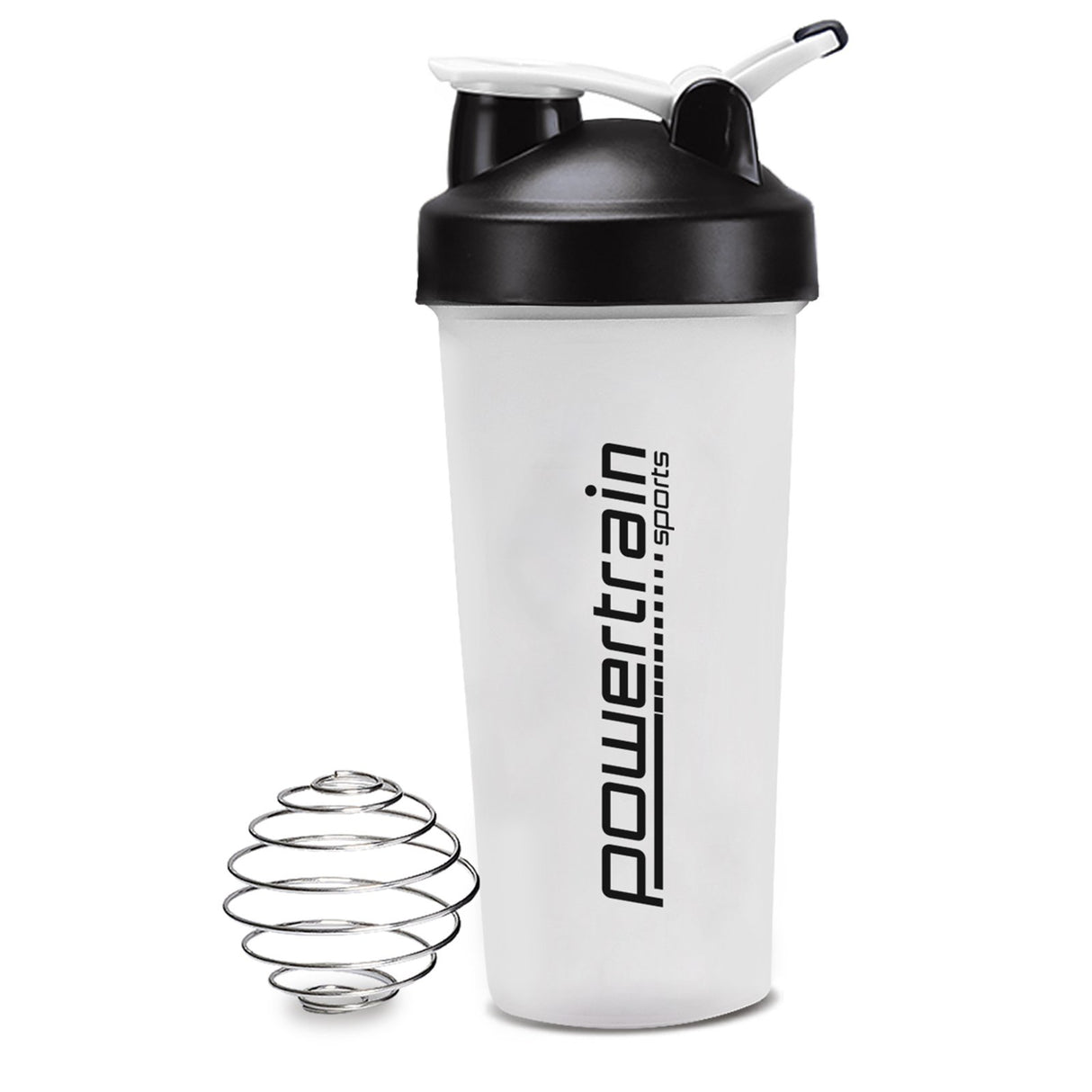 Powertrain 700ml Protein Shaker Bottle Water Sports Drink - White