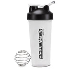 Powertrain 700ml Protein Shaker Bottle Water Sports Drink - White