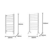 Pronti Heated Towel Rack Electric Rails Warmer 160 Watt- Silver