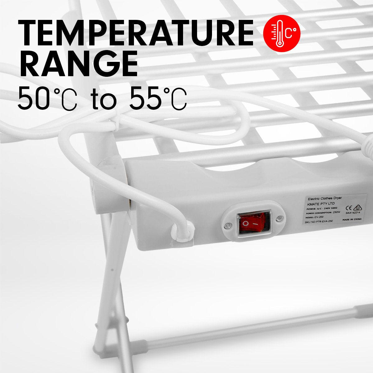 Pronti Heated Towel Clothes Rack Dryer Bathroom Air Warmer 230W