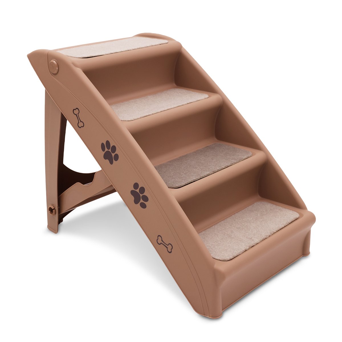Furtastic Foldable Pet Stairs 50cm Dog Ladder Cat Ramp with Non-Slip Mat for Indoor Outdoor
