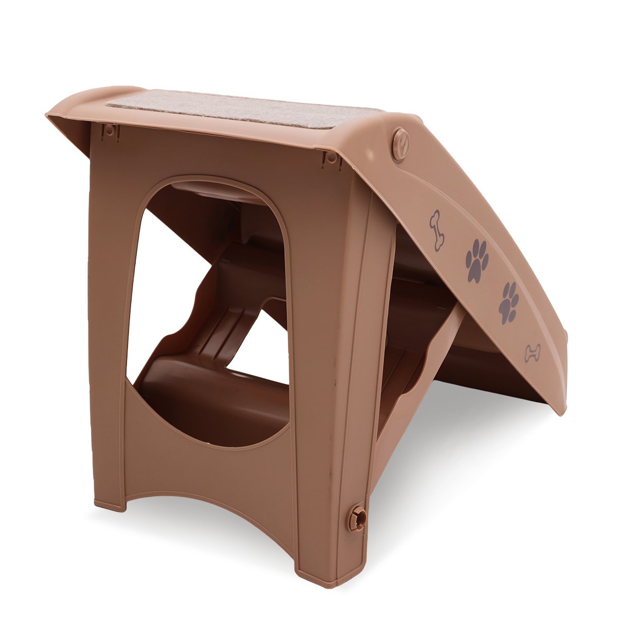 Furtastic Foldable Pet Stairs 50cm Dog Ladder Cat Ramp with Non-Slip Mat for Indoor Outdoor