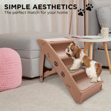 Furtastic Foldable Pet Stairs 50cm Dog Ladder Cat Ramp with Non-Slip Mat for Indoor Outdoor - 45-Degree Angle