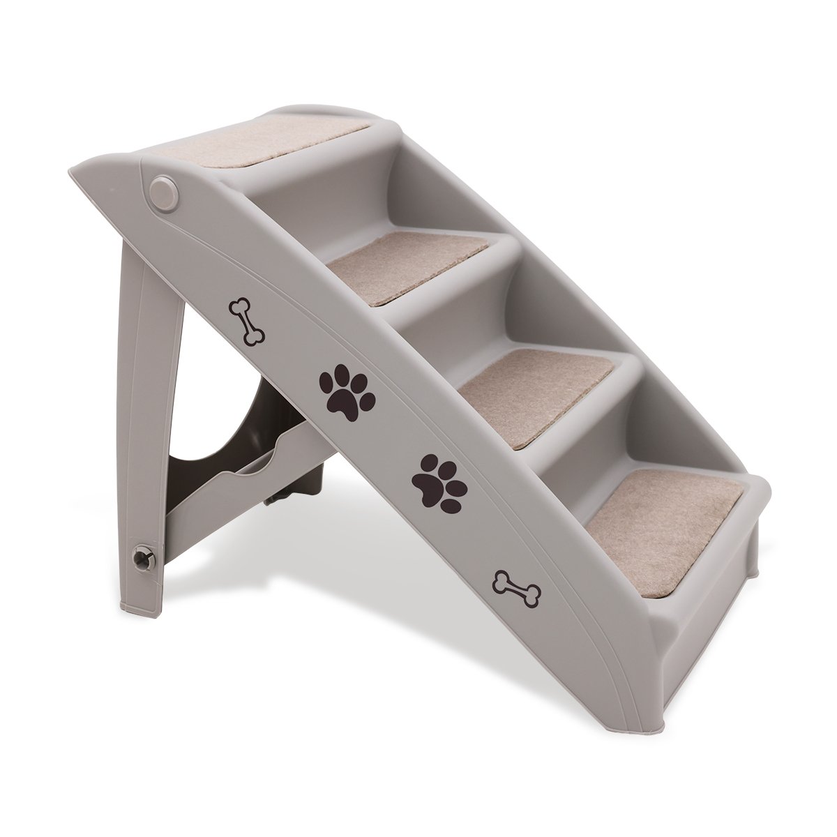 Furtastic Foldable Pet Stairs 50cm Dog Ladder Cat Ramp with Non-Slip Mat for Indoor and Outdoor