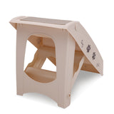 Furtastic Foldable Pet Stairs In White - 50cm Dog Ladder Cat Ramp - Side View