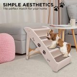 Furtastic Foldable Pet Stairs In White - 50cm Dog Ladder Cat Ramp - 45-Degree Angle