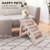 Furtastic Foldable Pet Stairs In White - 50cm Dog Ladder Cat Ramp - Extra Image