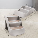 Furtastic Foldable Pet Stairs In Grey - 38cm Dog Ladder Cat Ramp