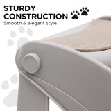 Furtastic Foldable Pet Stairs In Grey - 38cm Dog Ladder Cat Ramp - 45-Degree Angle