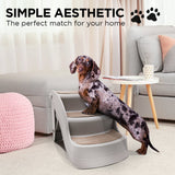 Furtastic Foldable Pet Stairs In Grey - 38cm Dog Ladder Cat Ramp - Close-Up Angle