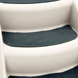 Furtastic 38cm Foldable Dog Cat Pet Stairs Ramp - White - Side View