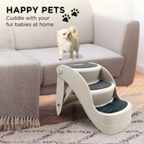 Furtastic 38cm Foldable Dog Cat Pet Stairs Ramp - White