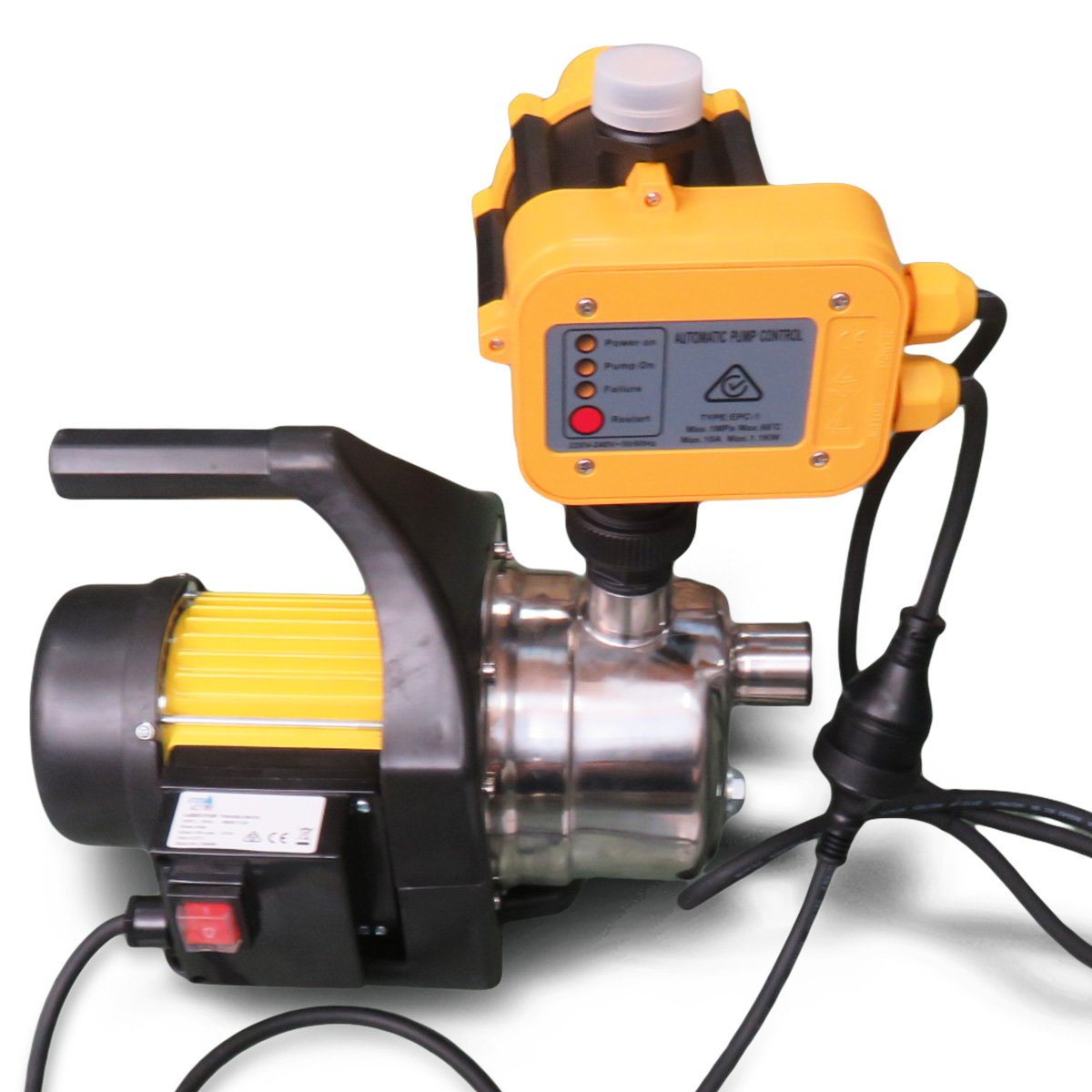 Hydro Active 800w Stainless Auto Water Pump 70B -Yellow