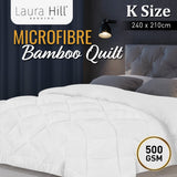 Laura Hill 500GSM Microfibre Bamboo Quilt Comforter Doona - King - Extra Image