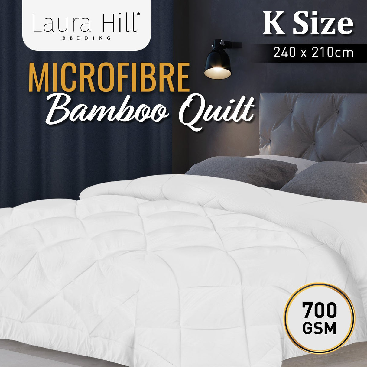 Laura Hill 700GSM Microfibre Bamboo Quilt Comforter Doona - King