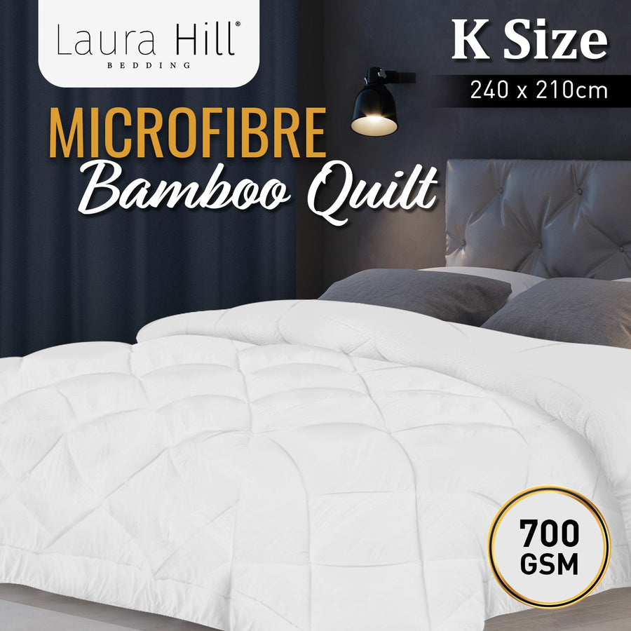 Laura Hill 700GSM Microfibre Bamboo Quilt Comforter Doona - King