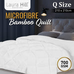 Laura Hill 700GSM Microfibre Bamboo Quilt Comforter Doona - Queen
