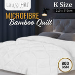 Laura Hill 800GSM Microfibre Bamboo Quilt Comforter Doona - King