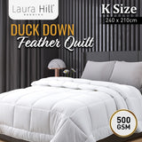 Laura Hill 500GSM Duck Down Feather Quilt Duvet Doona - King - Extra Image