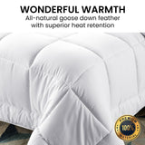 Laura Hill 800GSM Goose Down Feather Comforter Doona - King - Close-Up Angle