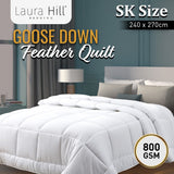 Laura Hill 800GSM Goose Down Feather Comforter Doona - Super King - Extra Image