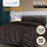 Laura Hill 500GSM Faux Mink Quilt Comforter Doona - King - Extra Image