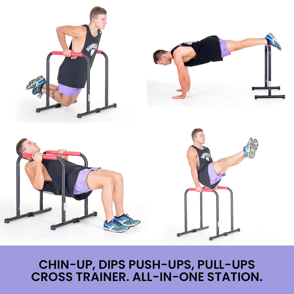 Powertrain Pair Dip Bar Parallette Stand Workout Station