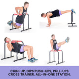 Powertrain Pair Dip Bar Parallette Stand Workout Station - Side View