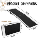 Furtastic Foldable Aluminium Dog Ramp -  183 x 38cm - Rear View
