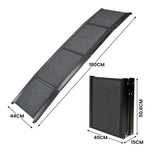 Furtastic Folding Aluminium Dog Ramp for Non-slip Cars Marine Carpet Pet Stairs - Side View