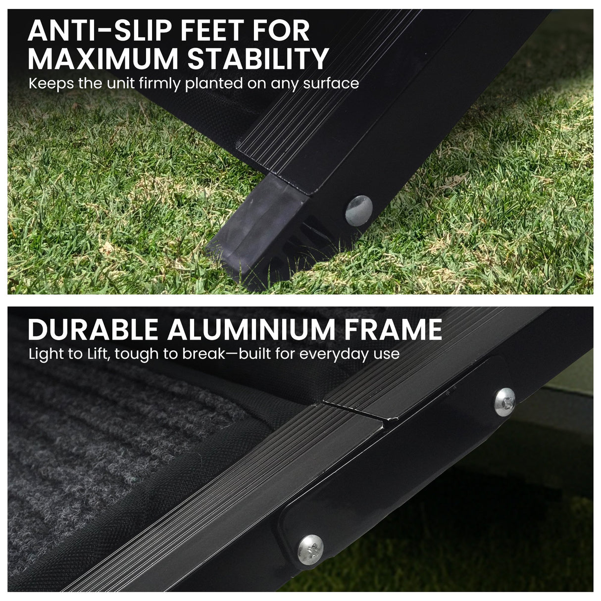 Furtastic Folding Aluminium Dog Ramp for Non-slip Cars Marine Carpet Pet Stairs