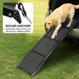 Furtastic Folding Aluminium Dog Ramp for Non-slip Cars Marine Carpet Pet Stairs - Close-Up Angle