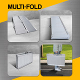 Kartrite 4ft Aluminium Foldable Wheelchair Ramp Non-Slip R02 Silver - Side View