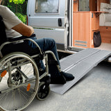 Kartrite 5ft Aluminium Foldable Wheelchair Ramp Non-Slip R02 Silver - Rear View