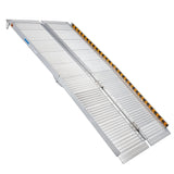 Kartrite 6ft Aluminium Foldable Wheelchair Ramp Non-Slip R02 Silver - Top-Down View