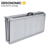 Kartrite 6ft Aluminium Foldable Wheelchair Ramp Non-Slip R02 Silver - Low Angle