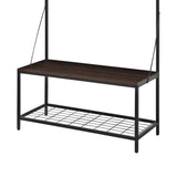 Sarantino 4-in-1 Hall Tree Entryway Coat Rack Hall Stand - Rear View