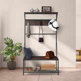 Sarantino 4-in-1 Hall Tree Entryway Coat Rack Hall Stand - Top-Down View