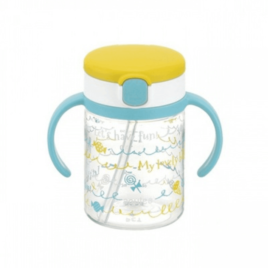 Richell - Aqulea Clear Straw Bottle Mug 200ml Yellow Candy-2006733335921037312