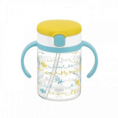 Richell - Aqulea Clear Straw Bottle Mug 200ml Yellow Candy-2006733335921037312