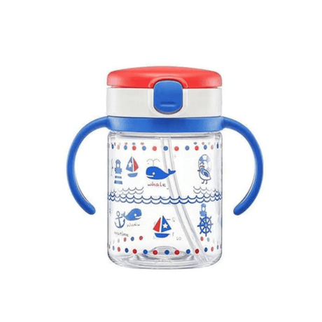 Richell - Aqulea Clear Straw Bottle Mug 200ml Blue Ocean-1954803040892620800
