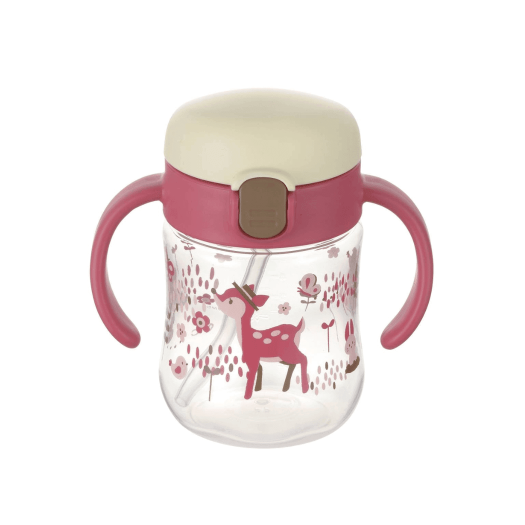 Richell Sippy Cup 200ml Pink Deer-2006733447476940800