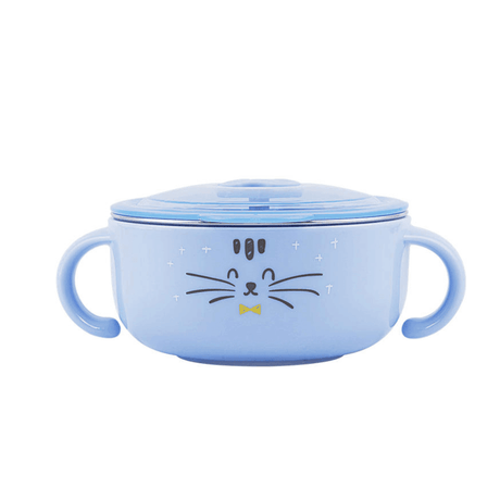 Richell Stainless Steel Bowl 370ml Blue-2006733336554377216