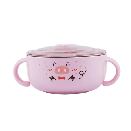 Richell Stainless Steel Bowl 370ml Pink-2006733336713760768