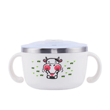 Richell Stainless Steel Bowl 480ml White - 45-Degree Angle