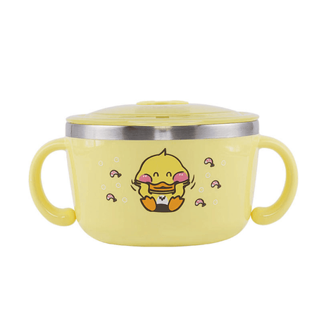 Richell Stainless Steel Bowl 480ml Yellow-2006733337028333568