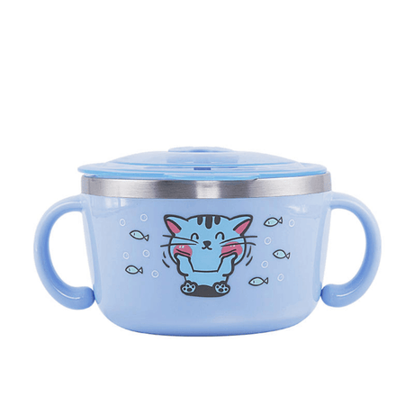 Richell Stainless Steel Bowl 480ml Blue-2006733338634752000