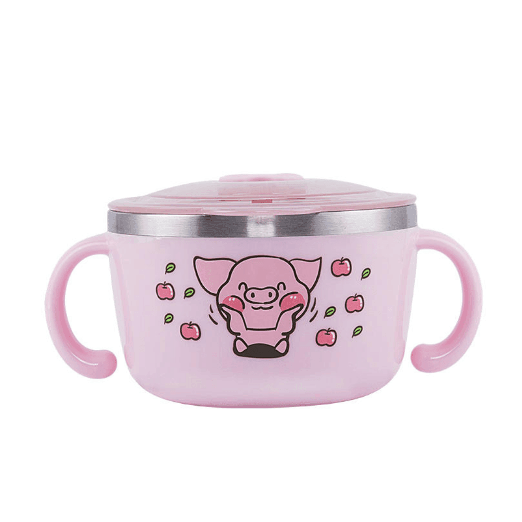 Richell Stainless Steel Bowl 480ml Pink-2006733338789941248