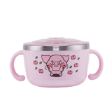 Richell Stainless Steel Bowl 480ml Pink-2006733338789941248